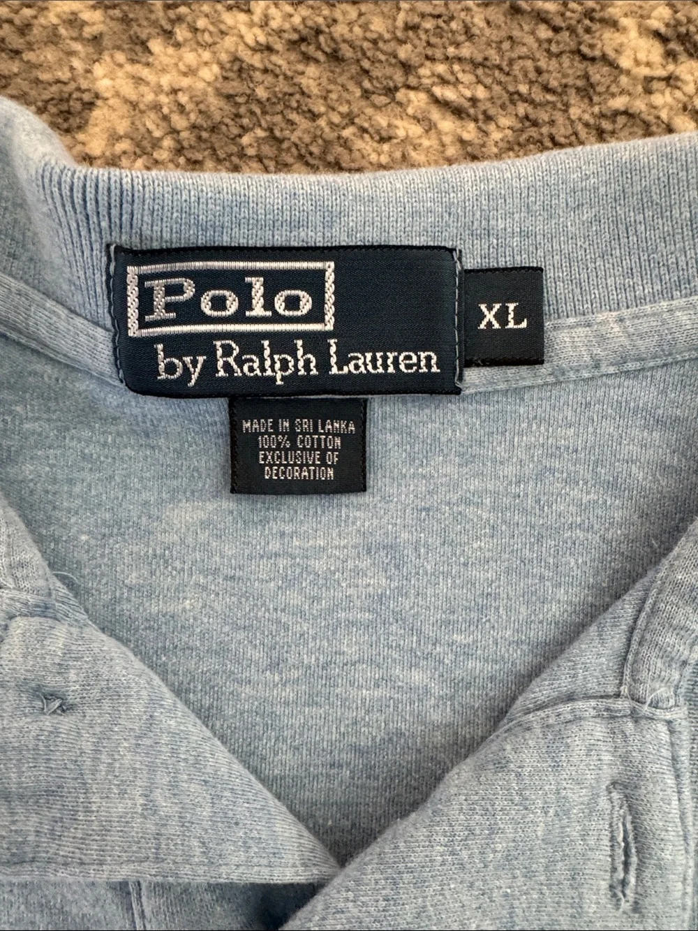 Polo by Ralph Lauren Sky Blue Cotton Polo with Embroidered Maroon Pony